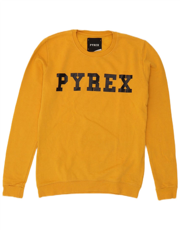Pyrex Sweat-shirt graphique pour homme en coton jaune petit