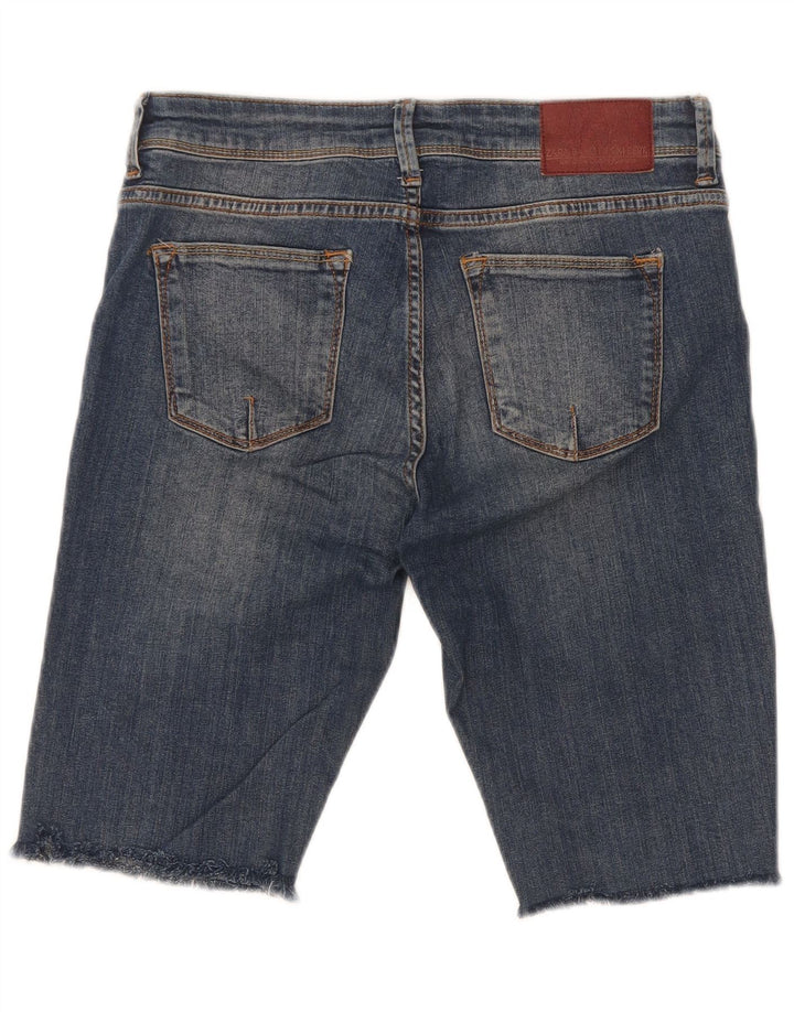 Zara Short en jean vieilli pour femme EU 38 Small W28 Bleu