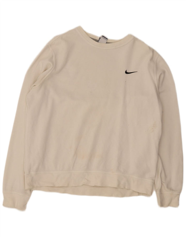 Nike Homme Sweatshirt Jumper XL Blanc Cassé Coton