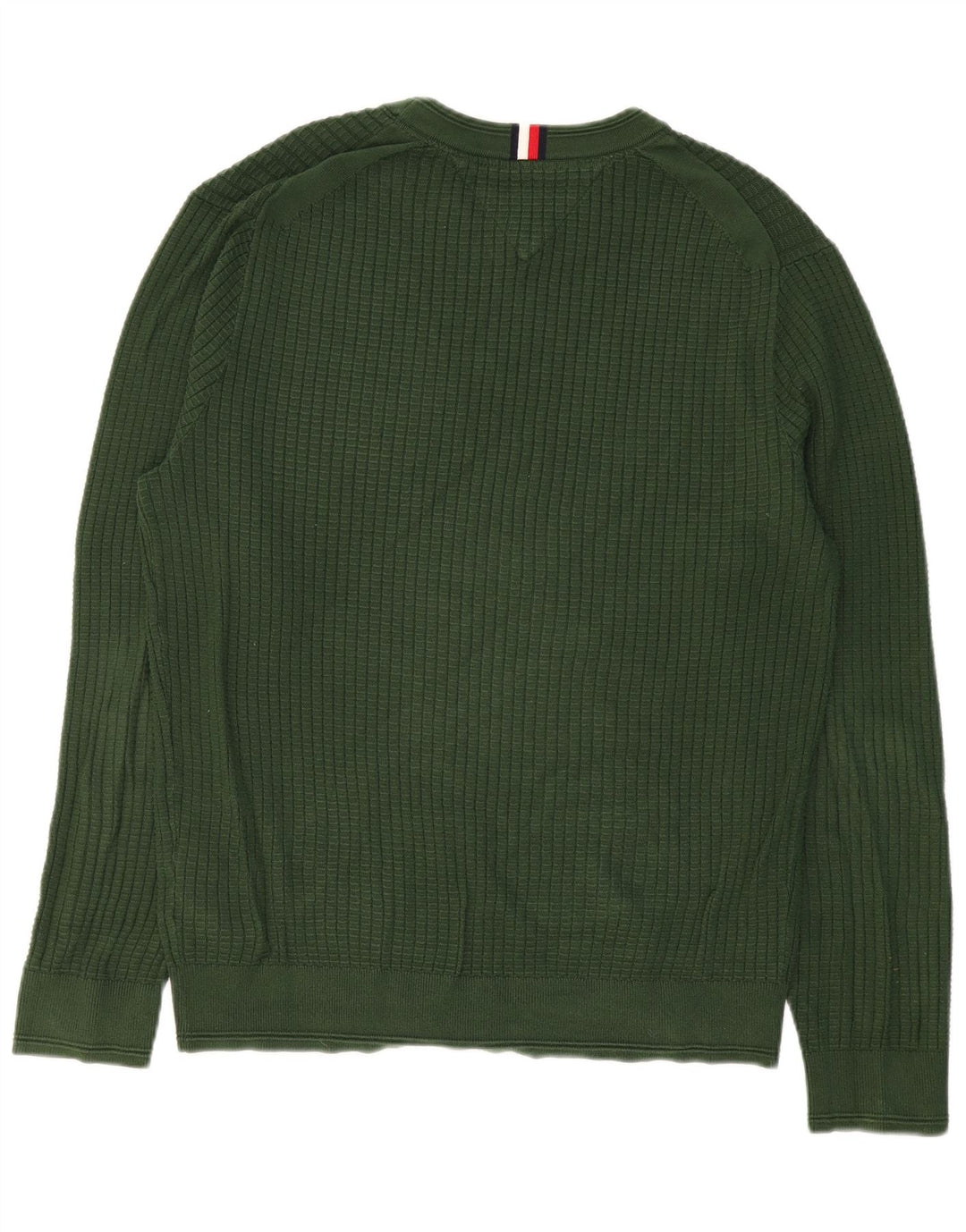 TOMMY HILFIGER Pull à col rond pour homme en coton vert grand