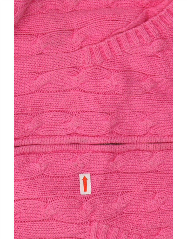 Ralph Lauren Pull cardigan court à capuche pour femme UK 16 Grand coton rose