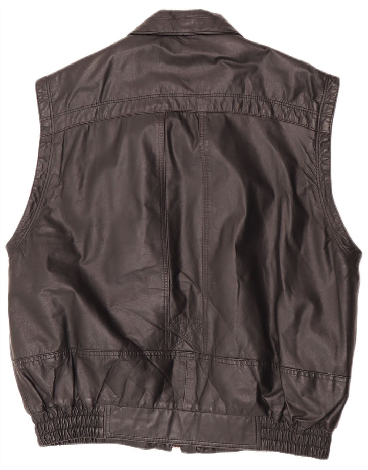 Rover & Lake Gilet en cuir pour homme IT 50 Large Noir
