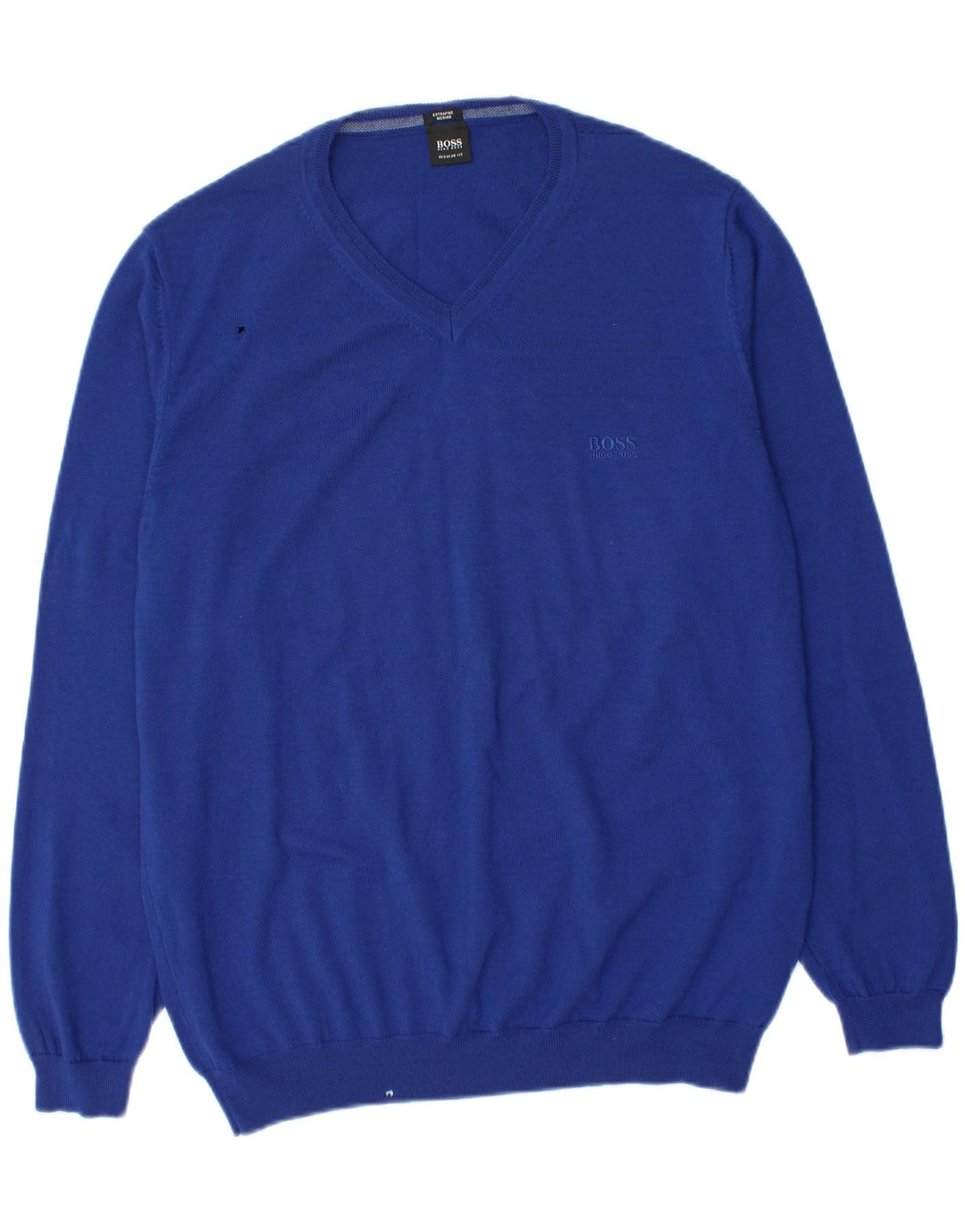 Hugo Boss Pull col V XL Bleu Laine Vierge Homme