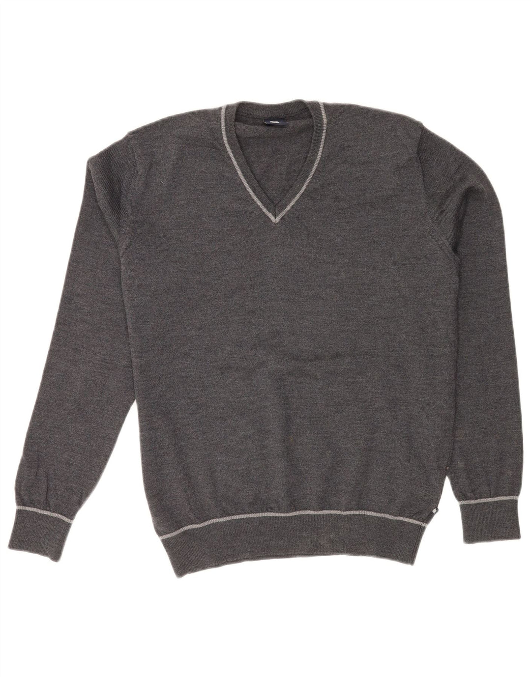 Marina Yachting Pull col V pour homme en laine grise