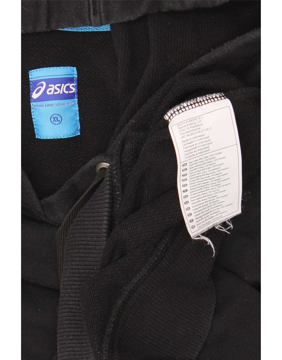 Asics Sweat à capuche pour homme XL Noir Coton