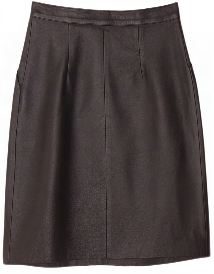 Maxime Jupe En Cuir Femme IT 42 Medium W26 Noir
