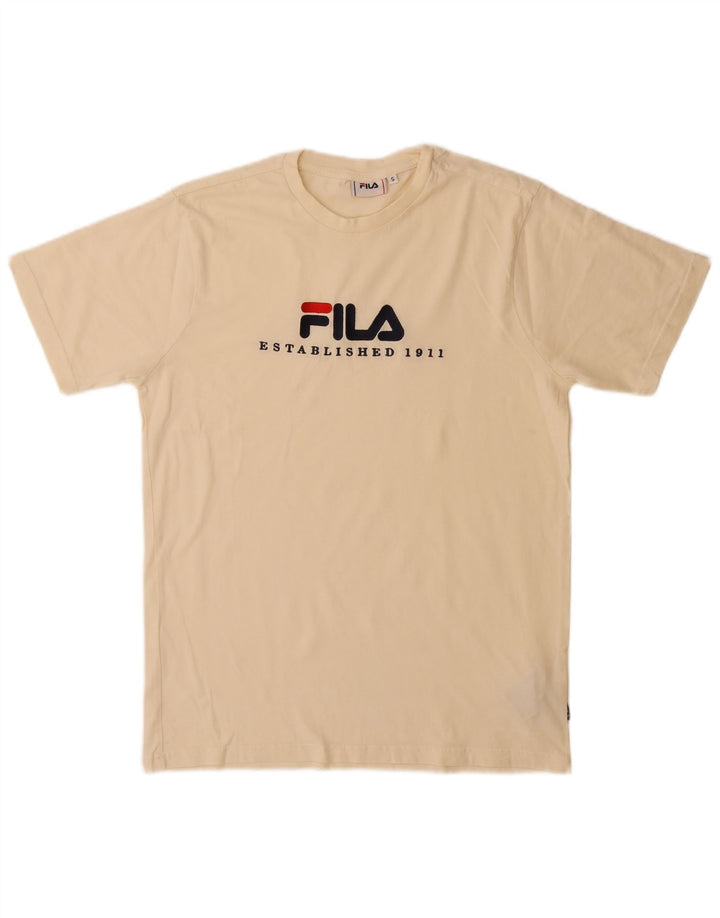 Fila T-Shirt Graphique Homme Petit Beige Coton