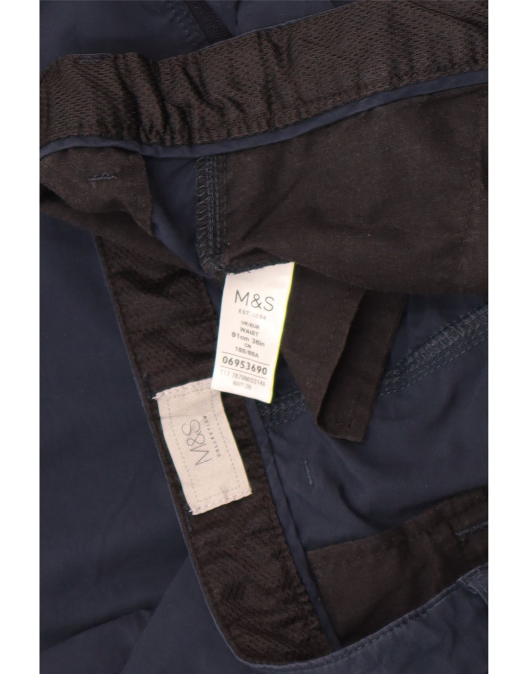 Marks & Spencer Short cargo pour homme W36 en coton bleu marine Taille L