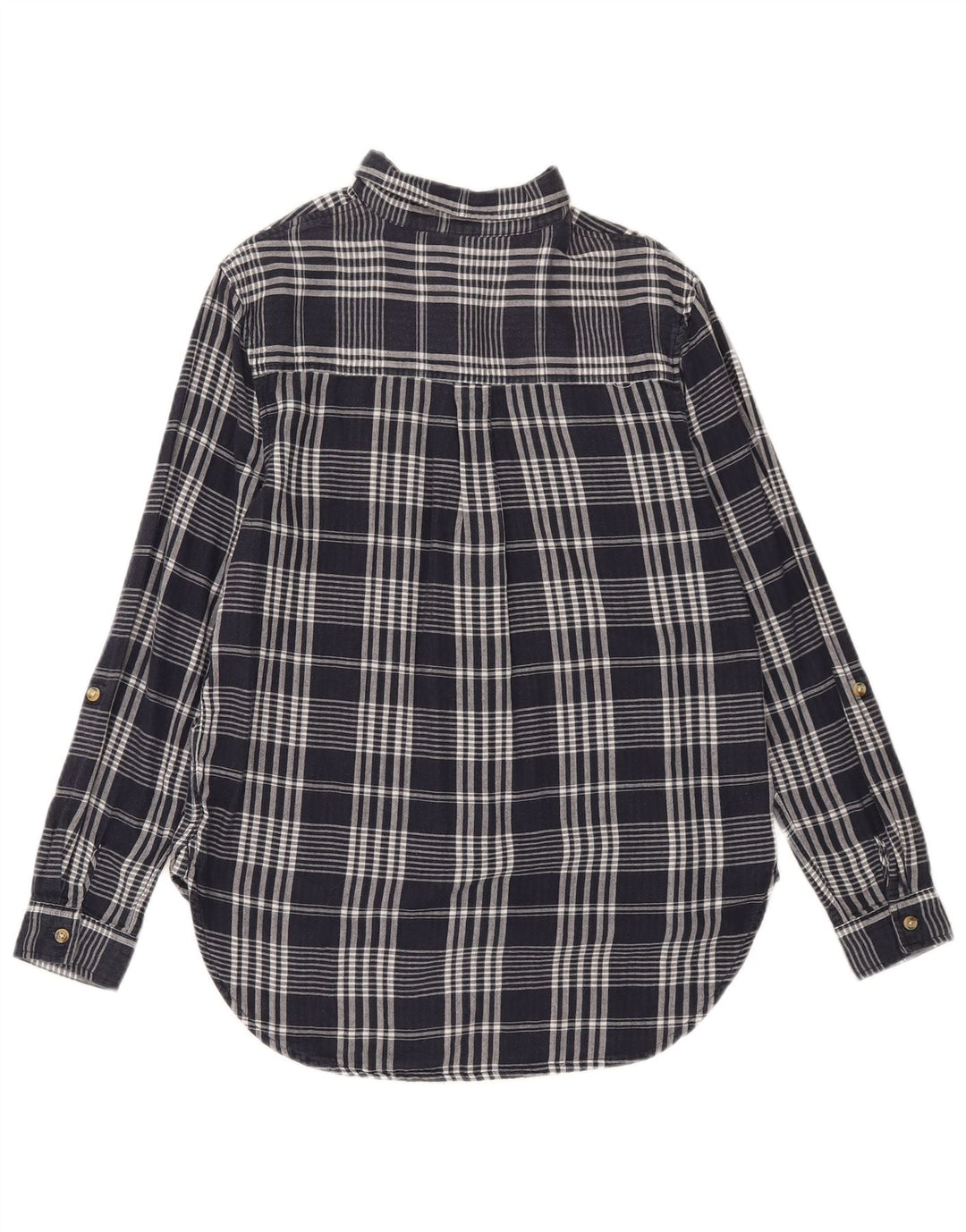 Marks & Spencer Chemise surdimensionnée pour femme UK 8 Petit coton à carreaux bleu marine