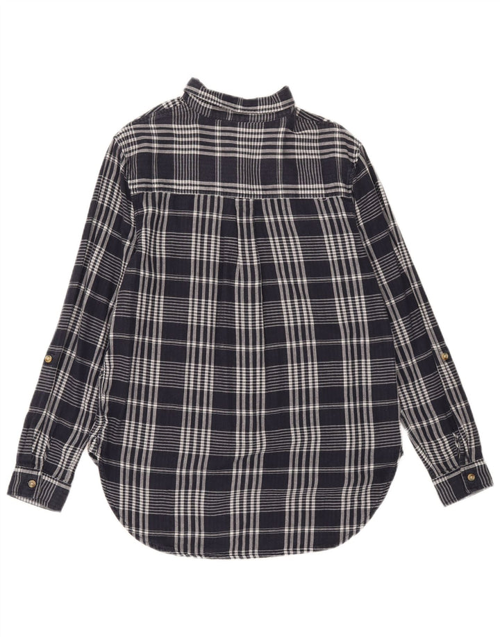 Marks & Spencer Chemise surdimensionnée pour femme UK 8 Petit coton à carreaux bleu marine