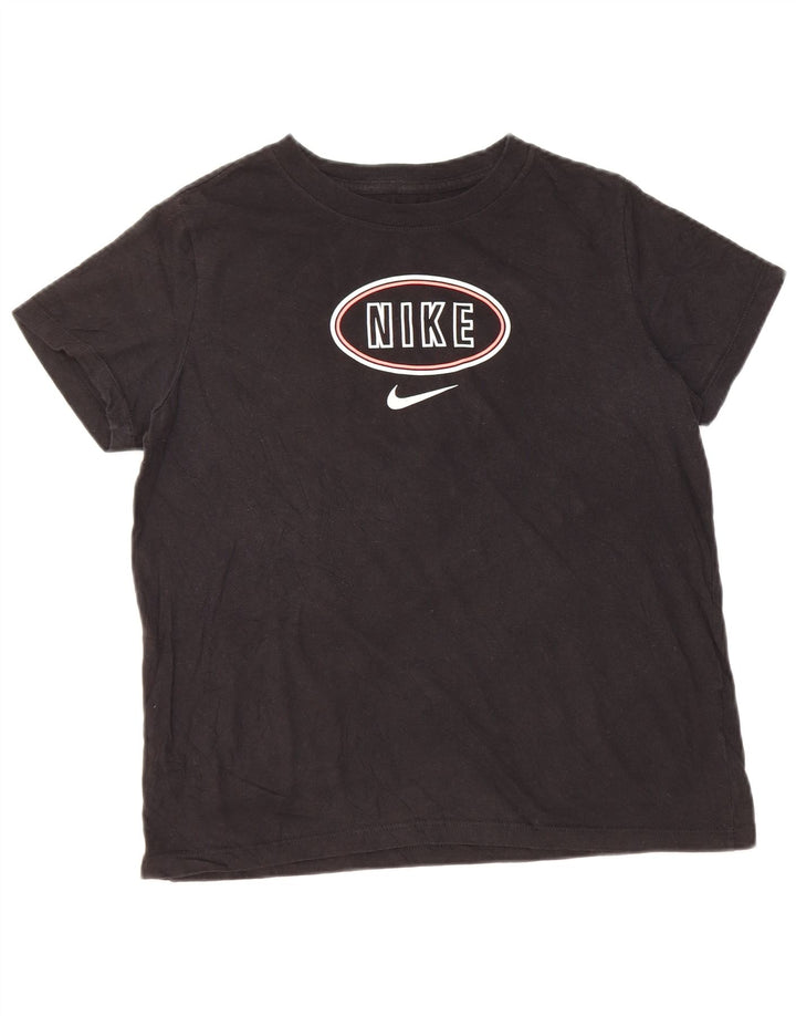 NIKE Haut T-Shirt Graphique Fille 13-14 ans XL Noir Coton