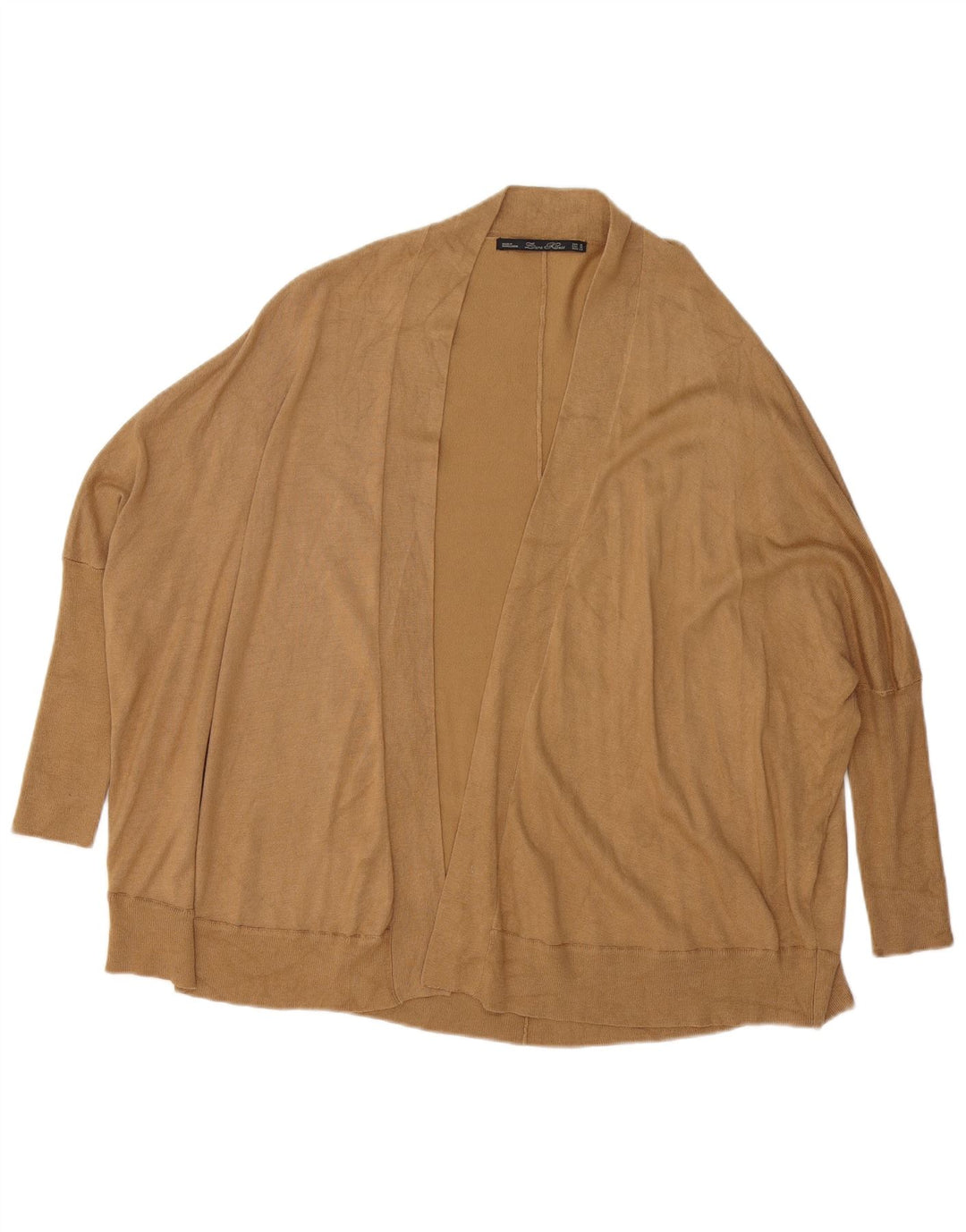 Zara Cardigan ouvert surdimensionné chauve-souris pour femme UK 14 Marron moyen