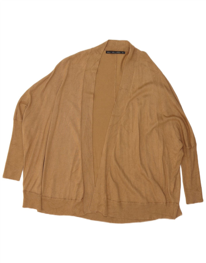 Zara Cardigan ouvert surdimensionné chauve-souris pour femme UK 14 Marron moyen