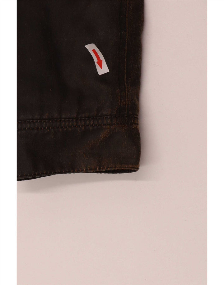 Obey Veste en coton ciré pour femme UK 14 Coton marron moyen