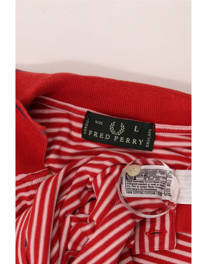 FRED PERRY Polo Homme Large Rayé Rouge