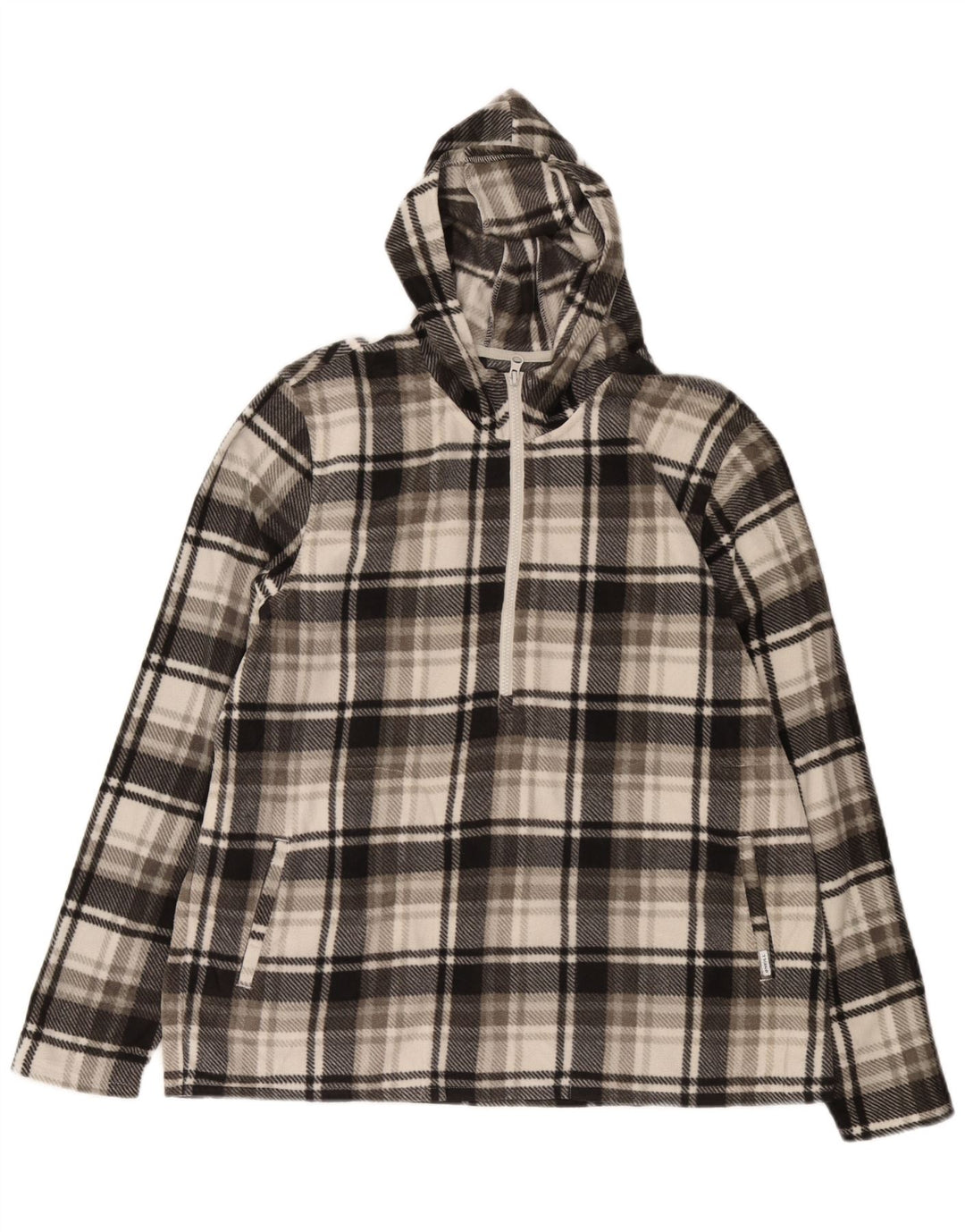 O'Neill Pull polaire à capuche et col zippé pour homme 2XL Gris à carreaux Polyester