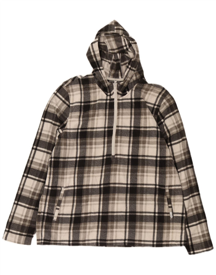 O'Neill Pull polaire à capuche et col zippé pour homme 2XL Gris à carreaux Polyester
