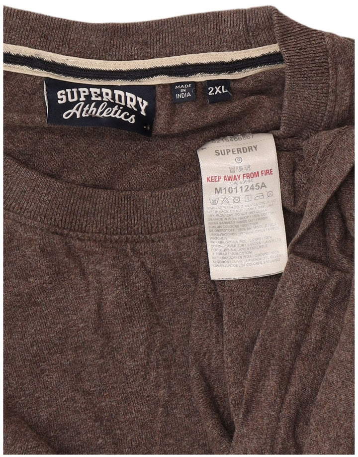 Superdry T-Shirt Homme Top 2XL Marron Coton