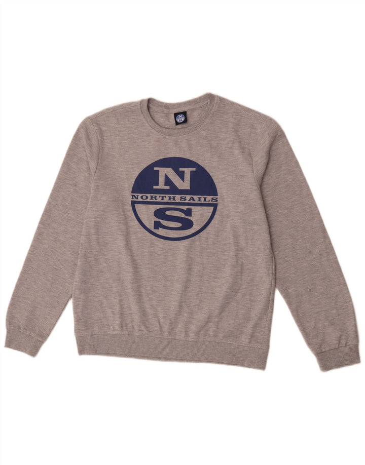 North Sails Sweat-Shirt Graphique Homme Gris Moyen Moucheté Coton