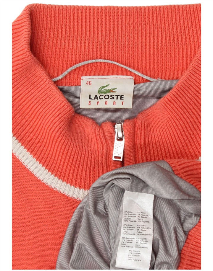 Lacoste Femme Survêtement Top Veste Taille 46 XL Orange Coton