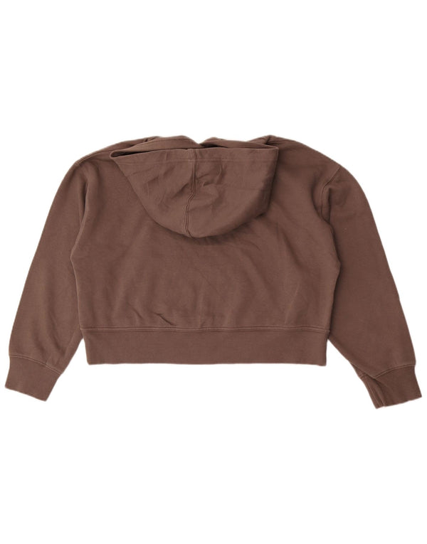 Zara Pull à capuche surdimensionné pour femme UK 14 en coton marron moyen