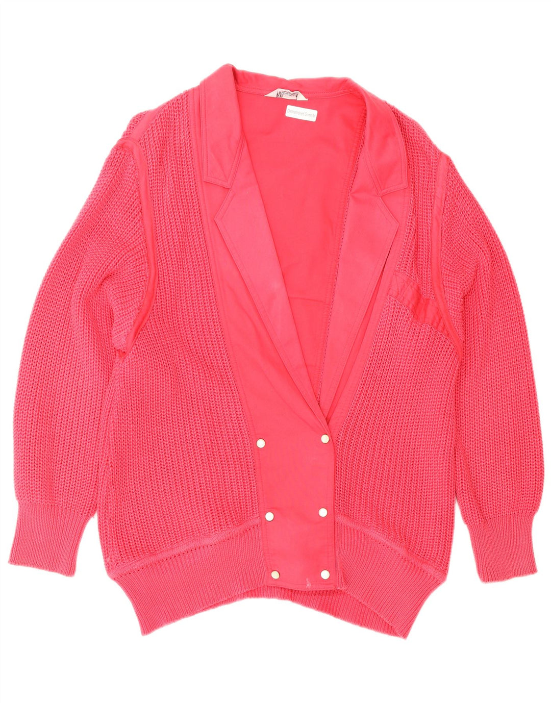 vintage Femme Double Breasted Cardigan Pull IT 42 Rose Moyen
