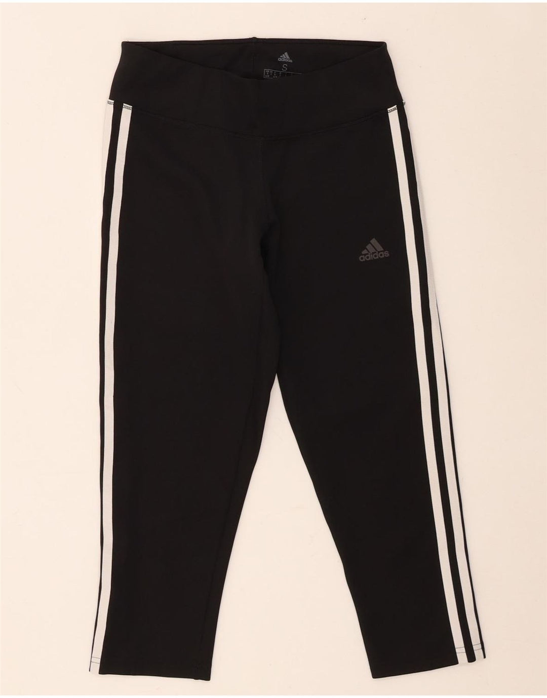 Adidas Climalite Capri Leggings UK 8/10 Petit Noir Polyester