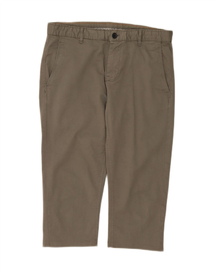 ZARA Mens Straight Capri Trousers W31 L20 Khaki Vintage Zara and Second-Hand Zara from Messina Hembry 
