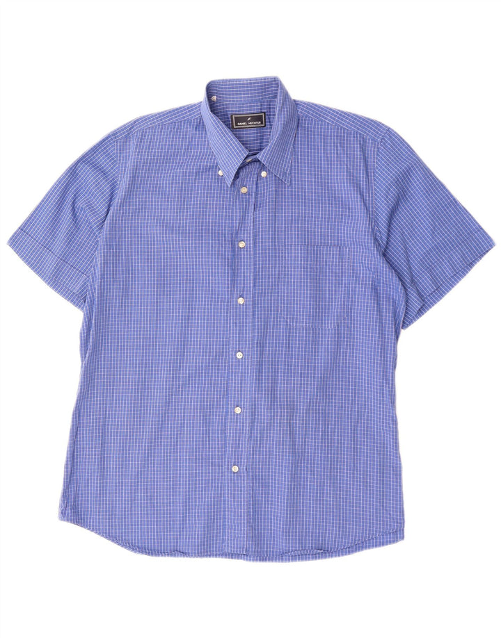 Daniel Hechter Chemise à manches courtes pour homme XL Bleu à carreaux