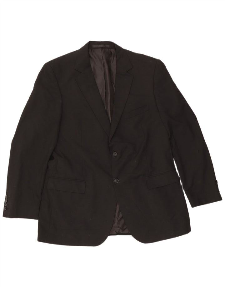 Marks & Spencer Veste blazer à 2 boutons pour homme UK 44 XL Noir Polyester
