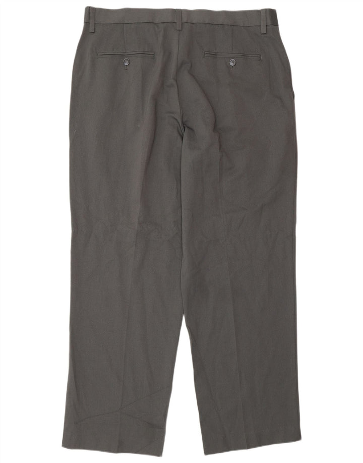 Izod Pantalon de Costume Droit Homme W36 L30 Gris Polyester