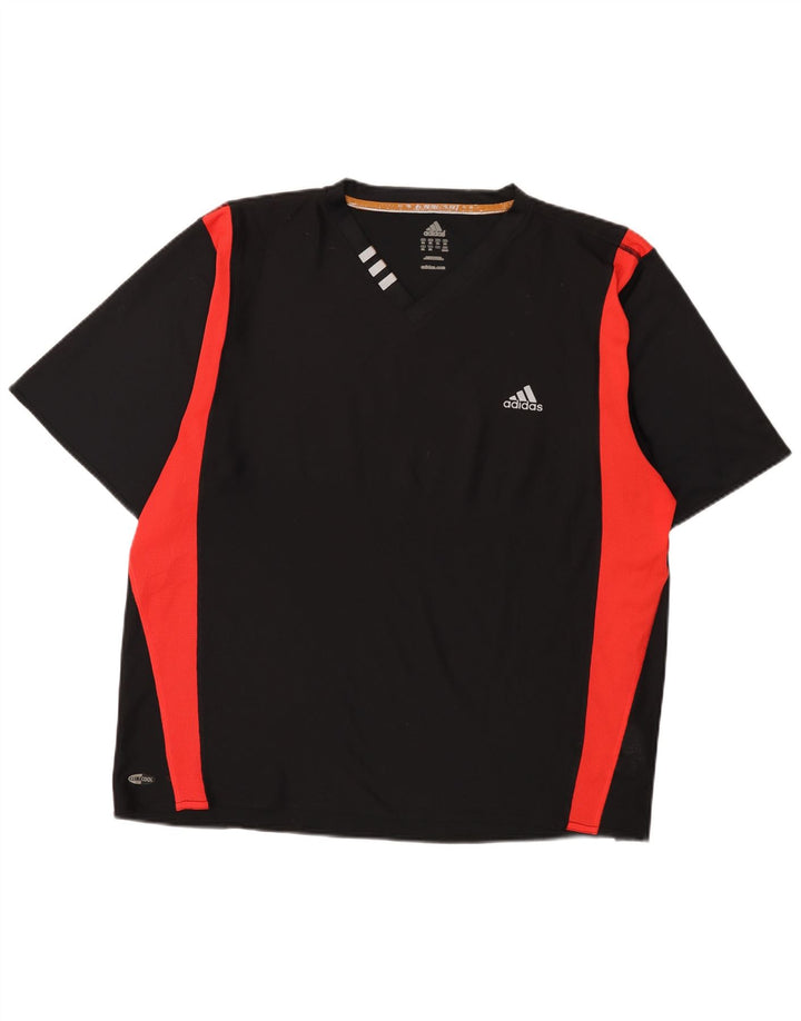 ADIDAS Hommes Climacool T-Shirt Top 2XL Noir Colorblock Polyester