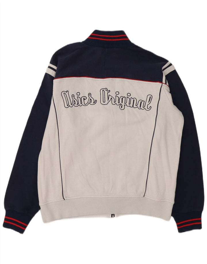 ASICS Veste de survêtement graphique pour hommes, grand, blanc, colour block