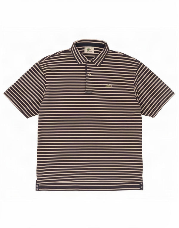 Lacoste Polo Homme Taille 5 Grand Coton Rayé Bleu Marine