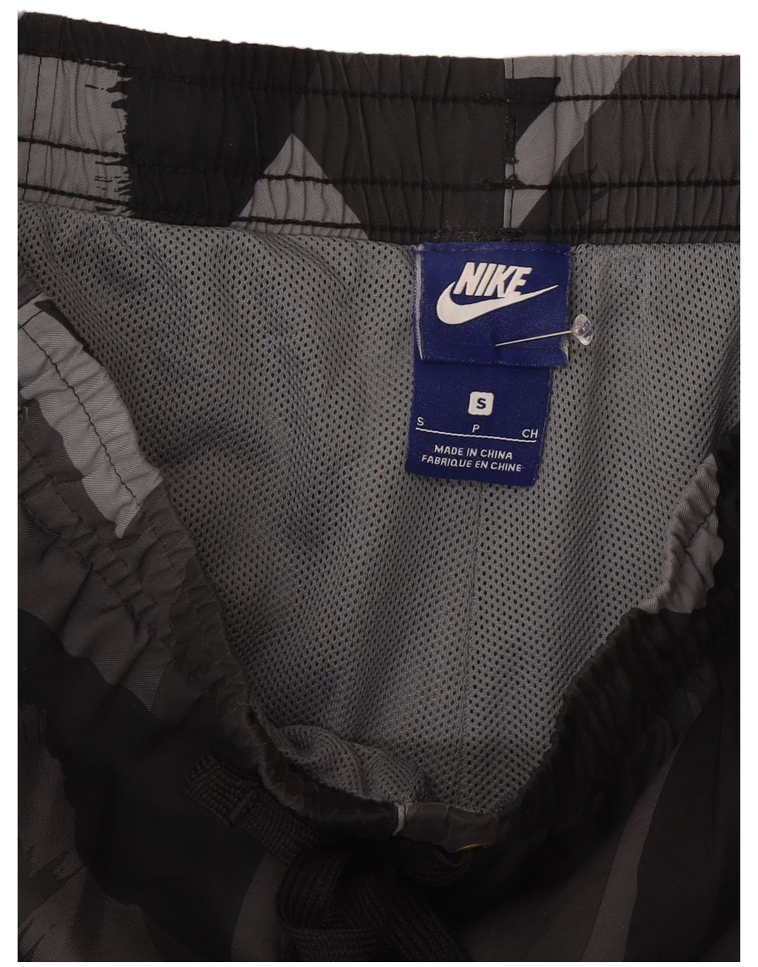 Short de bain Nike pour homme, petit, gris, géométrique, en polyester