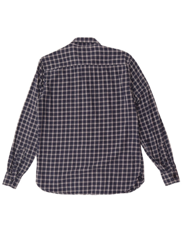 Crew Clothing Chemise Slim Fit en Flanelle pour Homme en Coton à Carreaux Bleu Marine Moyen