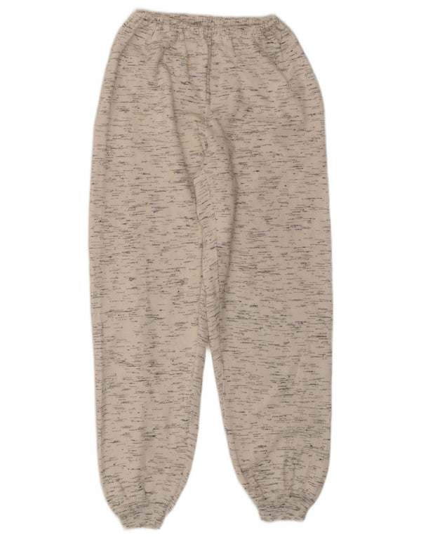 VINTAGE Pantalon de survêtement femme Joggers UK 8 Small Off White Fleckled