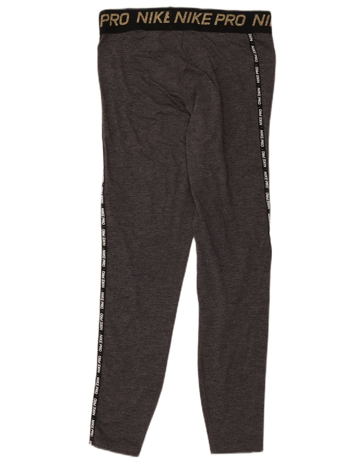 NIKE Legging graphique Dri Fit pour femme UK 12 Gris moyen Colourblock