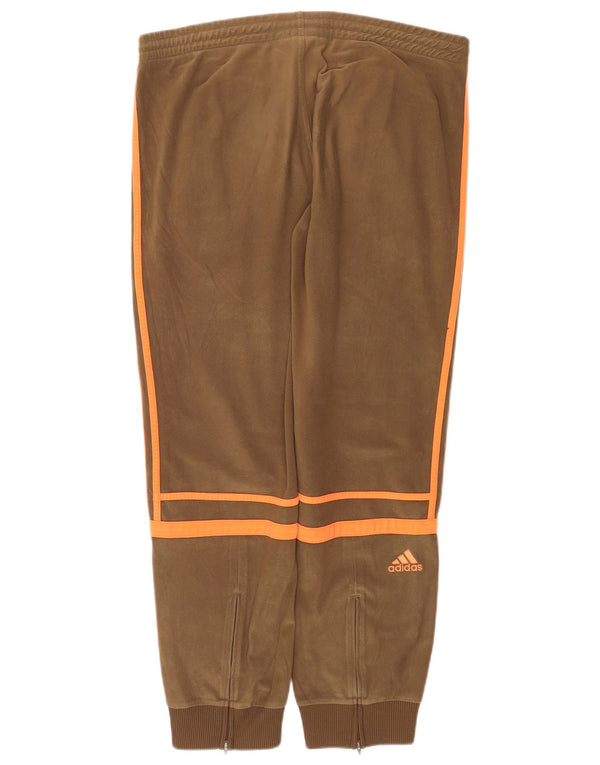 Adidas Pantalon de survêtement en polaire pour femme Joggers UK 16 Large Beige Polyester
