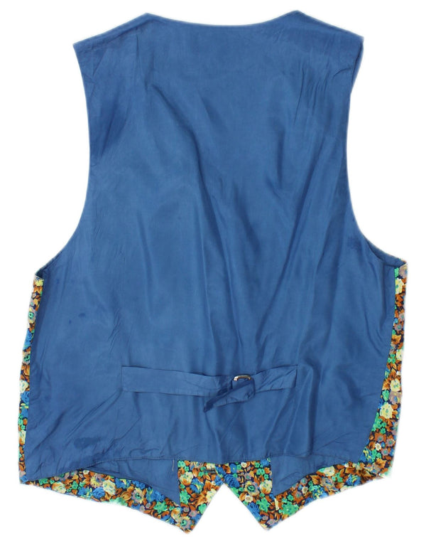 gilet homme vintage petit bleu floral