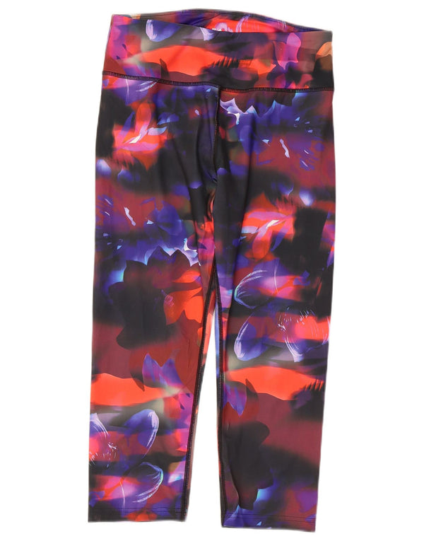 FILA Legging Capri Femme UK 44 Grand Polyester Floral Multicolore
