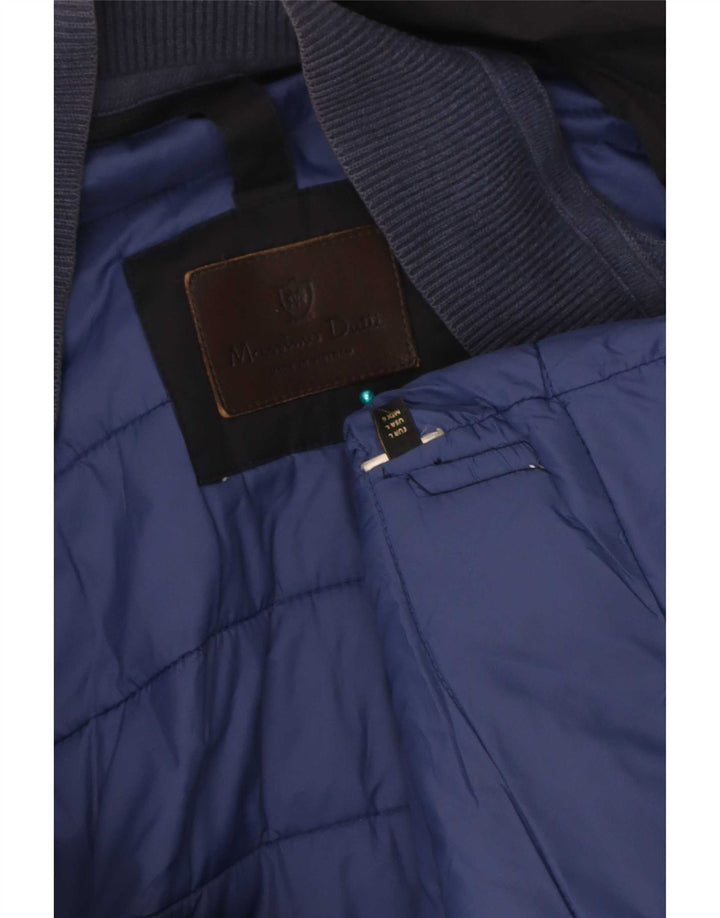 Massimo Dutti Manteau coupe-vent à capuche pour homme UK 40 Large Bleu marine