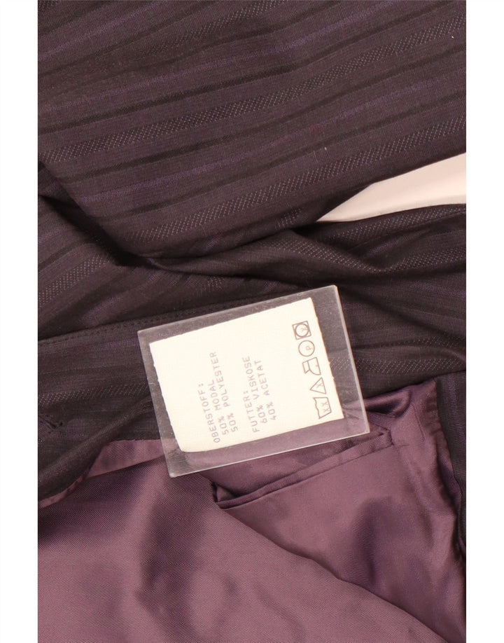 vintage Femme Double Breasted Blazer Veste UK 14 Moyen Violet Rayé