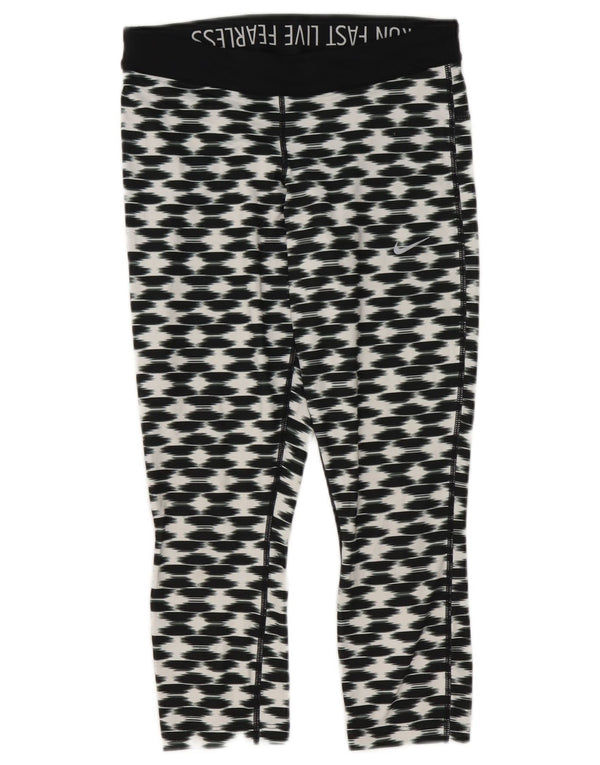 Nike Legging Capri Dri Fit pour femme UK 10 Petit Noir Géométrique