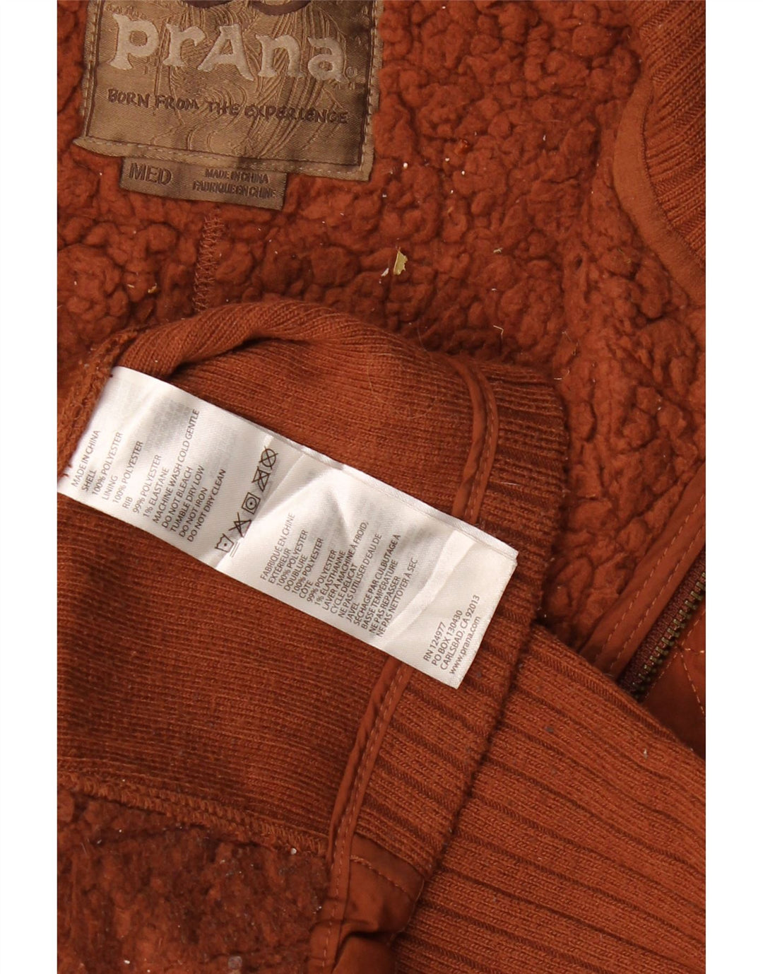 Prana Gilet matelassé Sherpa pour femme UK 14 Polyester marron moyen