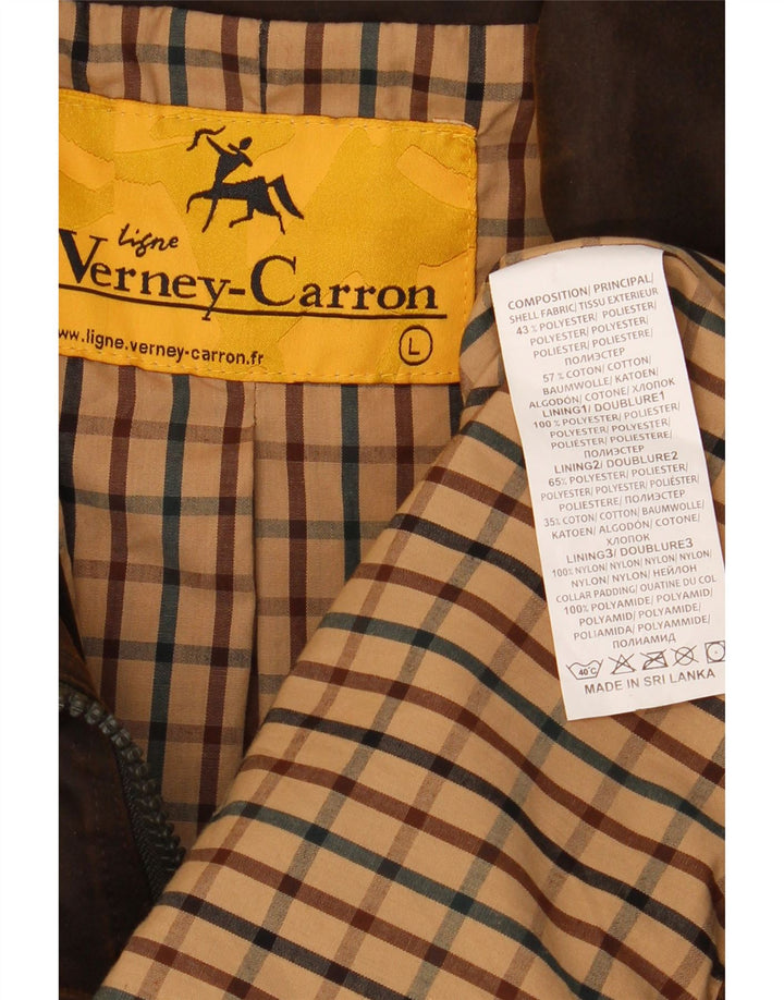 Verney Carron Veste en coton ciré pour homme UK 40 Large Marron Polyester