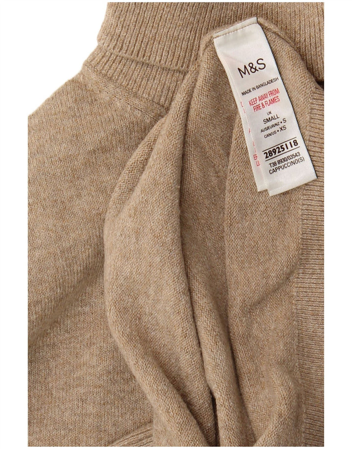 Marks & Spencer Pull col roulé pour femme UK 10 Petit Polyester Beige
