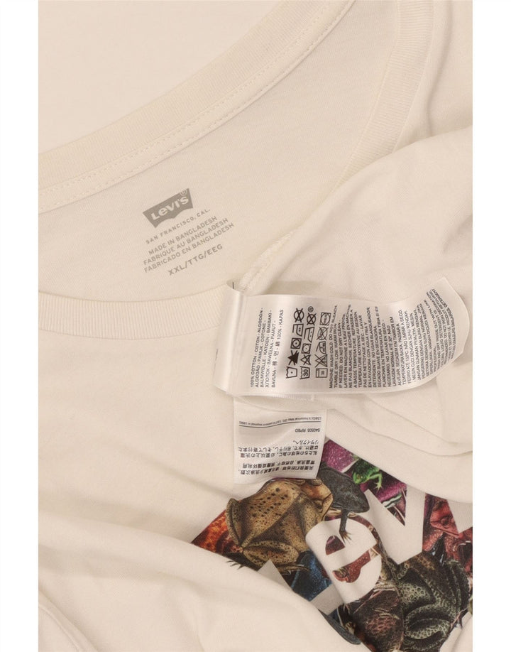 Levi's T-Shirt Graphique Femme 2XL Blanc Coton