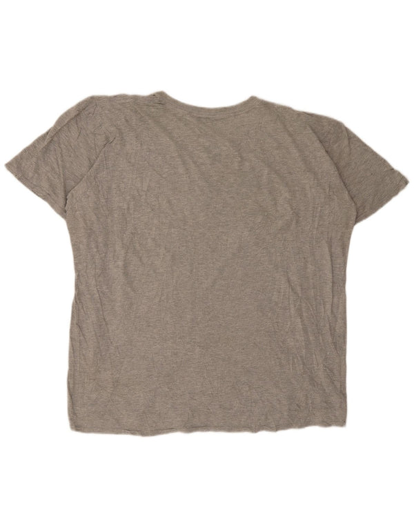 REEBOK T-Shirt Graphique Homme Top 2XL Gris Moucheté