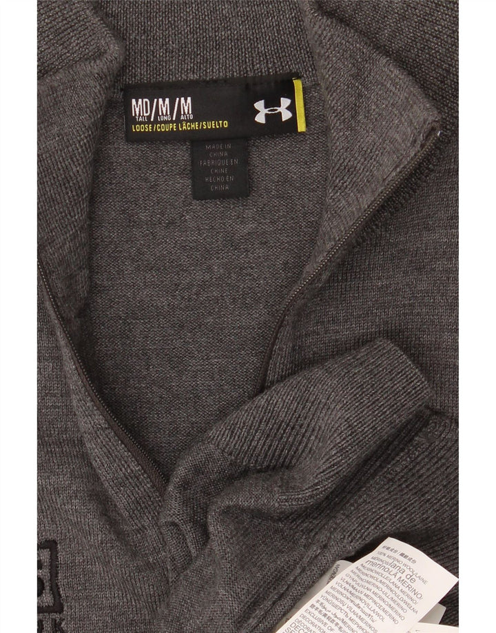 UNDER ARMOUR Pull Graphique à Col Zippé Homme Gris Moyen